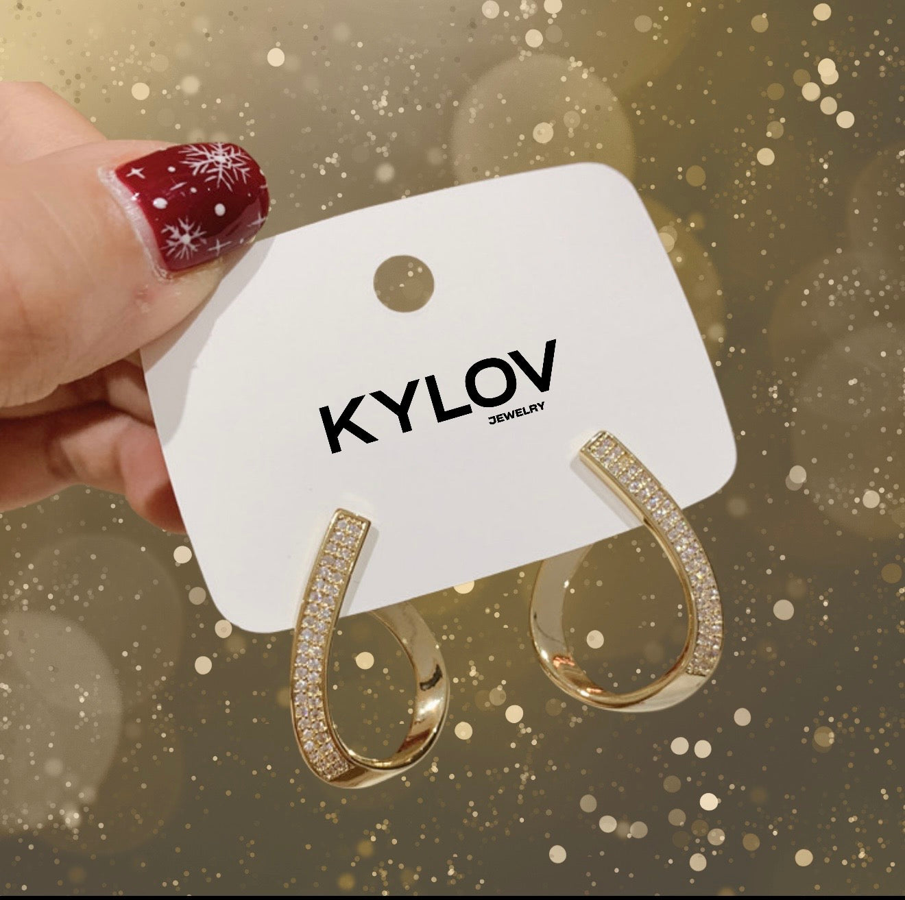 Aretes en forma de gotas de agua con brillantes