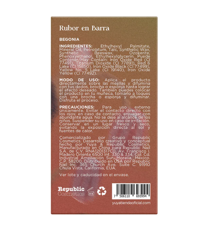 Yuya Rubor en barra "Begonia"