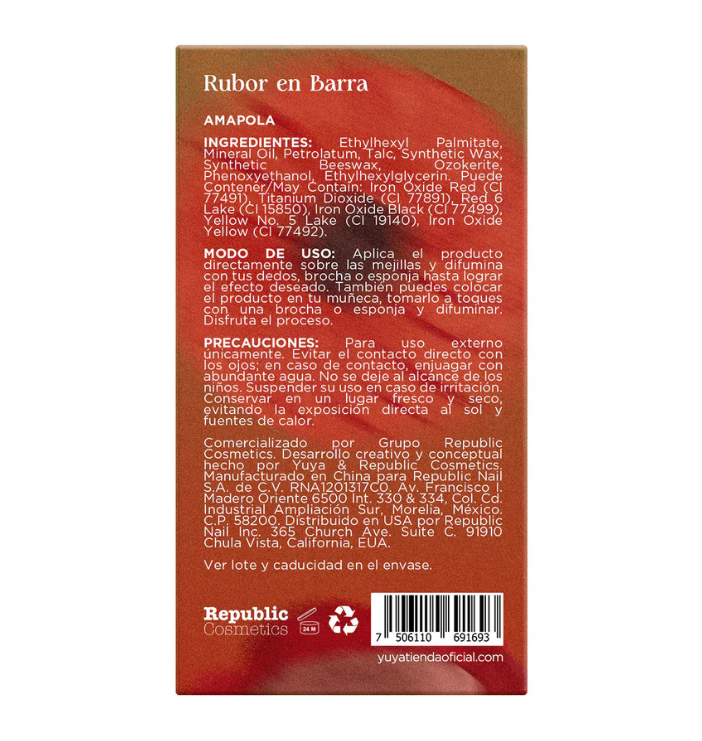 Yuya Rubor en barra "Amapola"