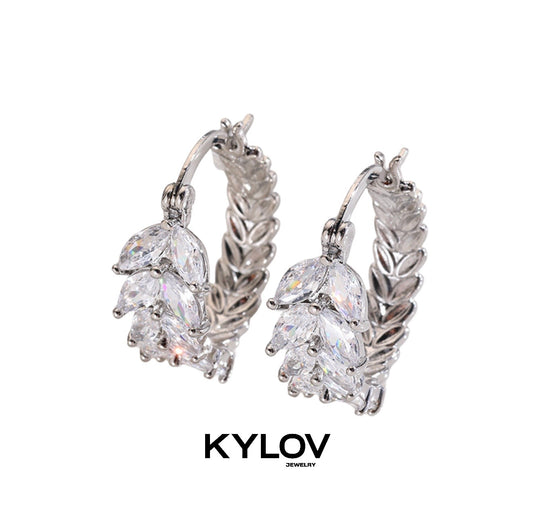 Arracadas plateadas con circón