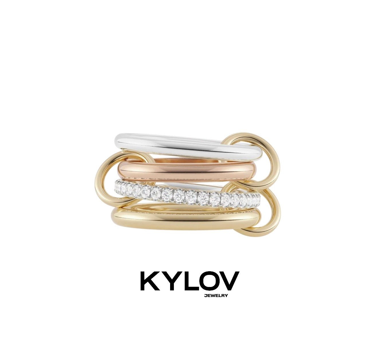 Anillo multicolor con zirconia