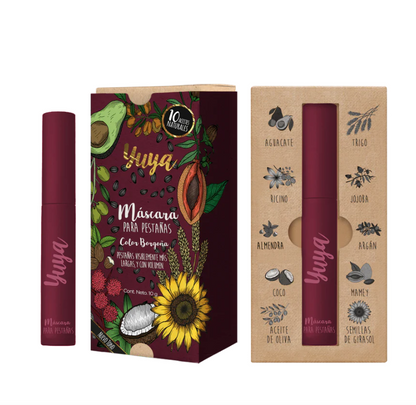 Yuya Máscara para pestañas 10 aceites naturales (Color borgoña)