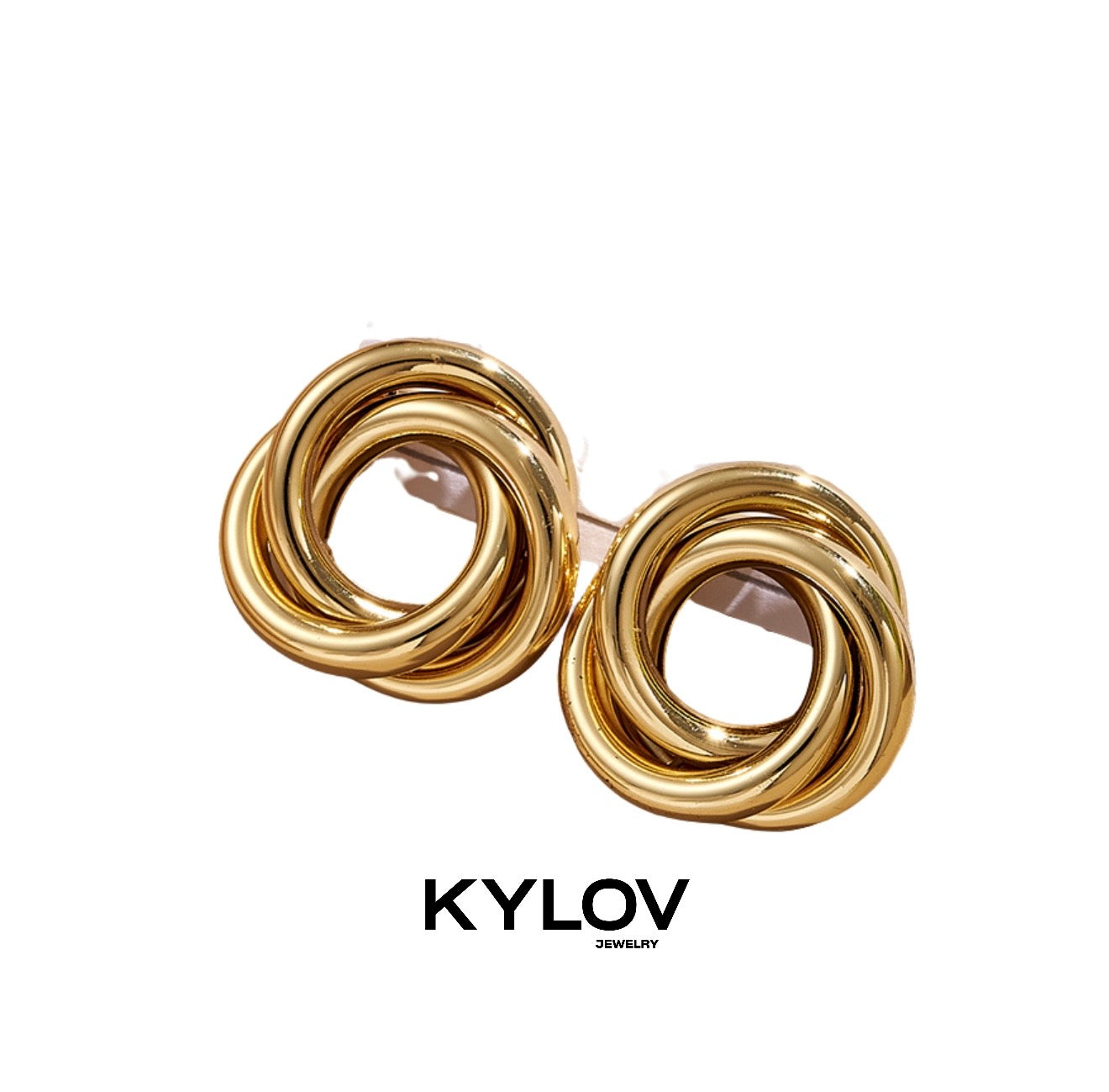 Aretes aros color dorado