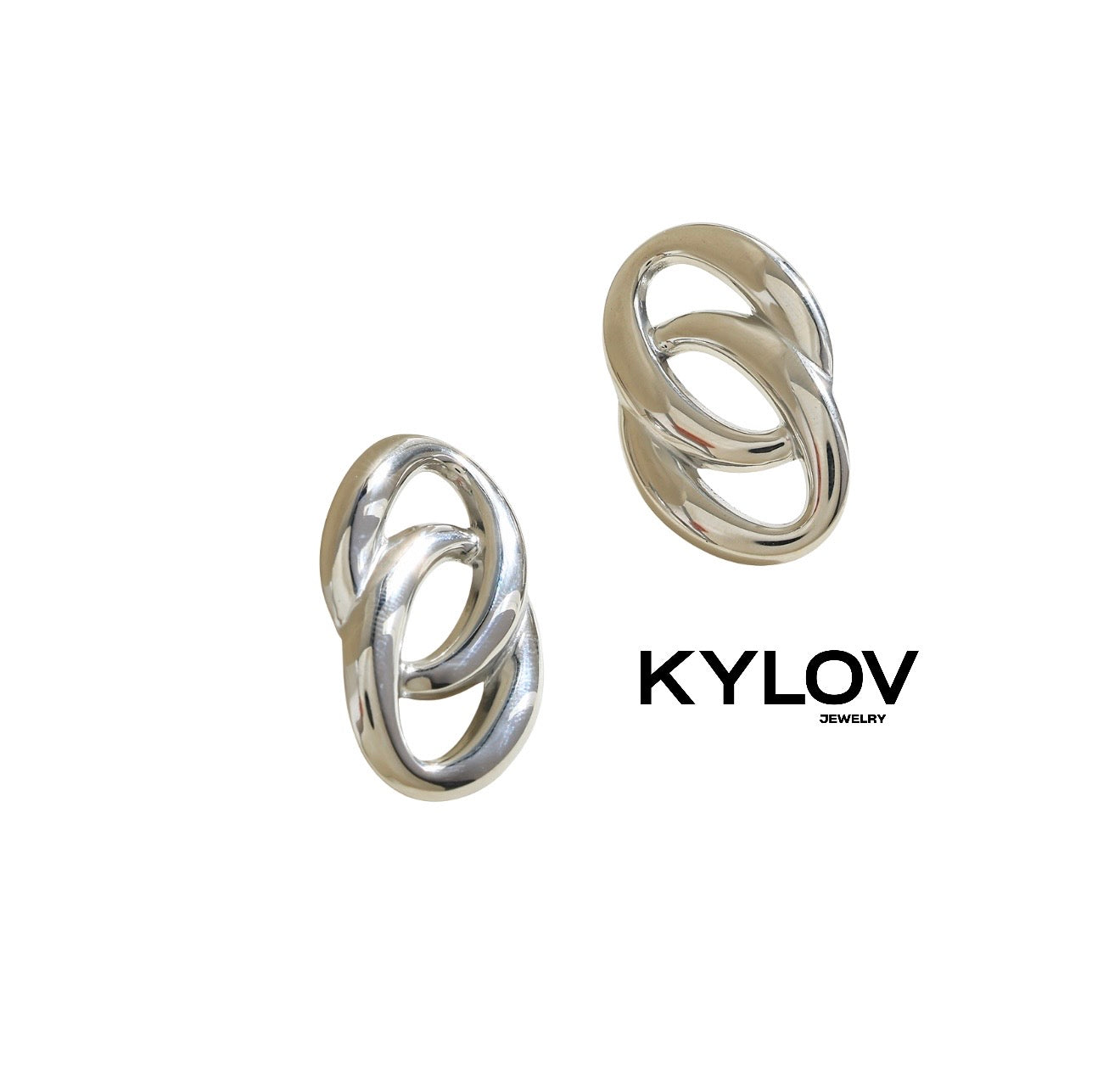 Aretes dobles plateados