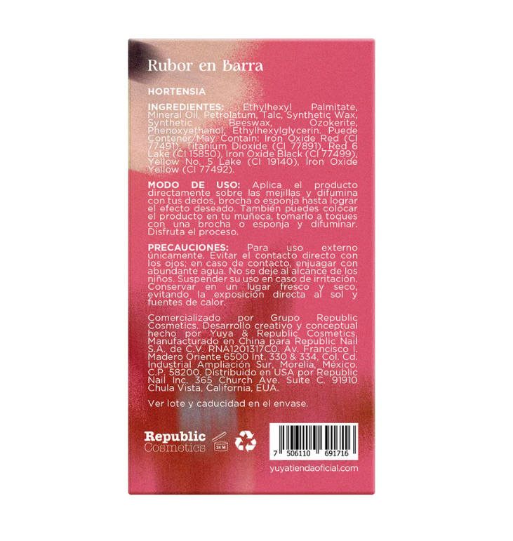 Yuya Rubor en barra "Hortensia"