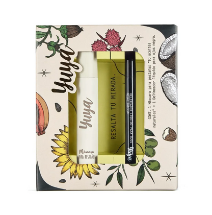 Yuya Set Mascara de pestañas 10 aceites + Delineador de ojos tipo plumón