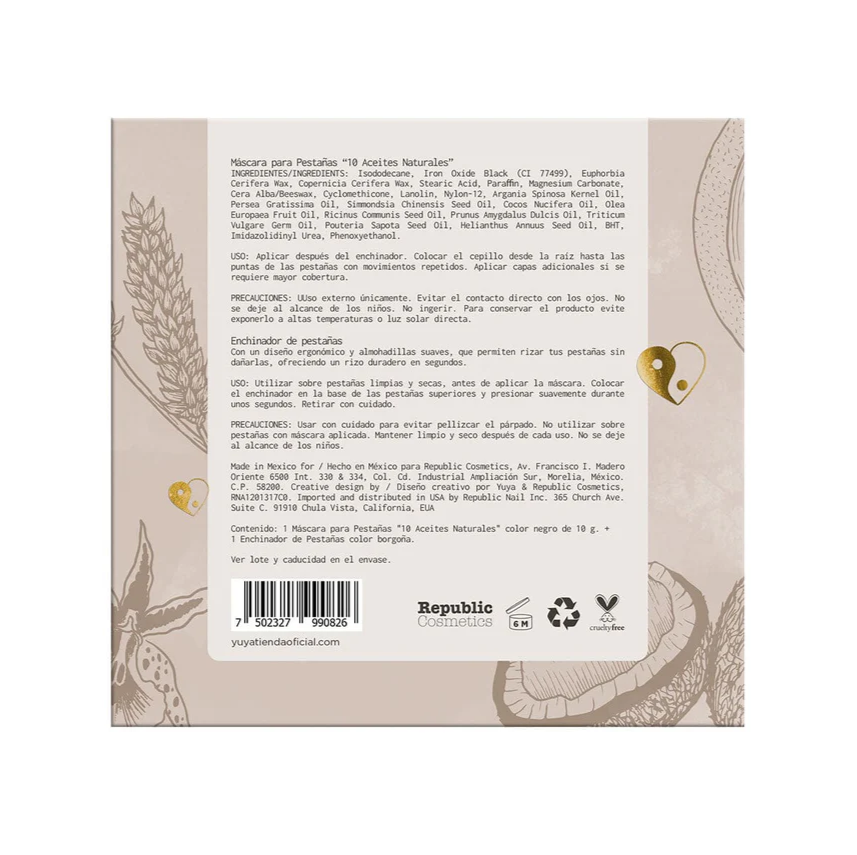 Yuya Set Luz Cálida (Enchinador de pestañas + Mascara de pestañas 10 aceites)