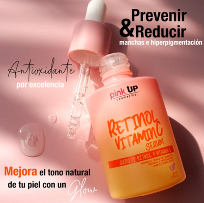 Suero de retinol y vitamina C